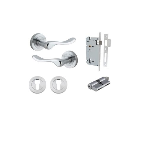 Door TRA20795KENTR60KK Lever Stirling Rnd Rose Brushed Chrome D52XP64 Entr Kit