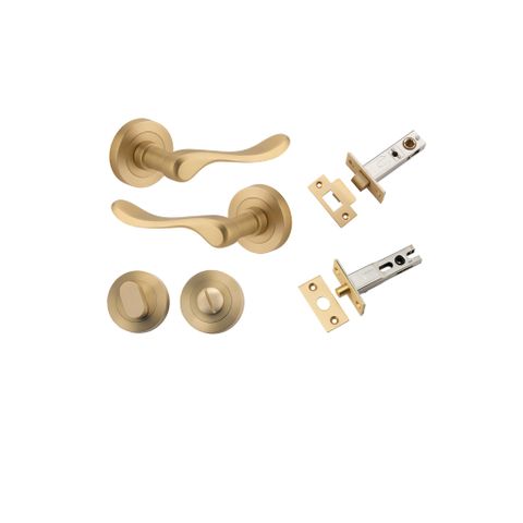 Door TRA20796KPRIV60 Lever Stirling Rnd Rose Brushed Brass D52XP64 Priv Kit