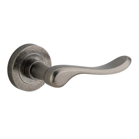 Door TRA20797 Lever Stirling Round Rose Distressed Nickel D52xp64mm
