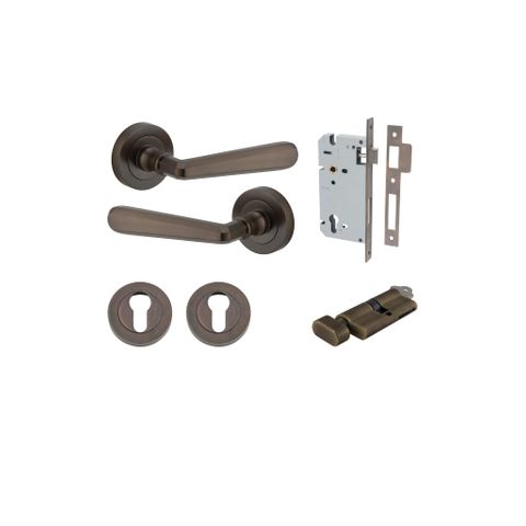 Iver Copenhagen Round Rose Entrance Lever Kit (Key/Turn)