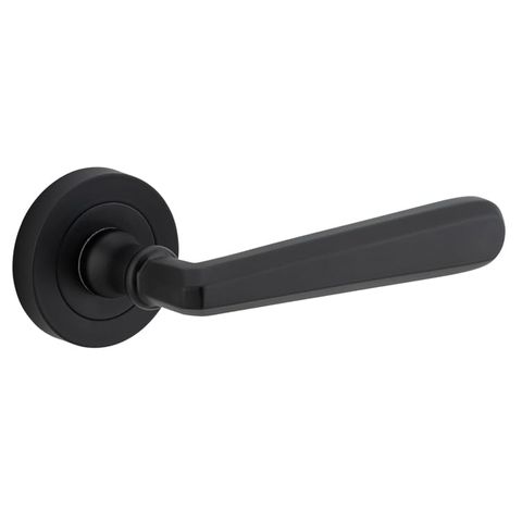 Door TRA20803 Lever Copenhagen Round Rose Matt Black D52xp61mm