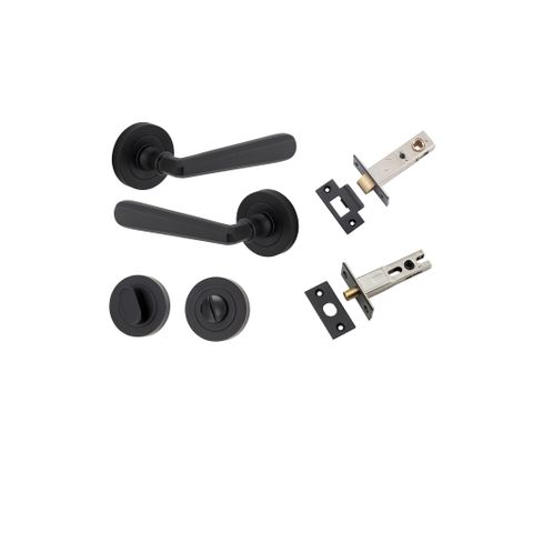 Door TRA20803KPRIV60 Lever Copenhagen Round Rose Mb D52xp61mm Privacy Kit