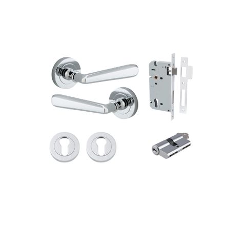 Door TRA20804KENTR60KK Lvr Cphgn Rnd Rose Polished Chrome D52XP61 Entr Kit