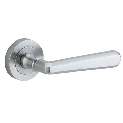 Door TRA20805 Lever Copenhagen Round Rose Brushed Chrome D52xp61mm