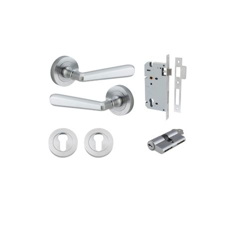 Door TRA20805KENTR60KK Lvr Copenhagen Rnd Rose Brushed Chrome D52XP61 Entr Kit