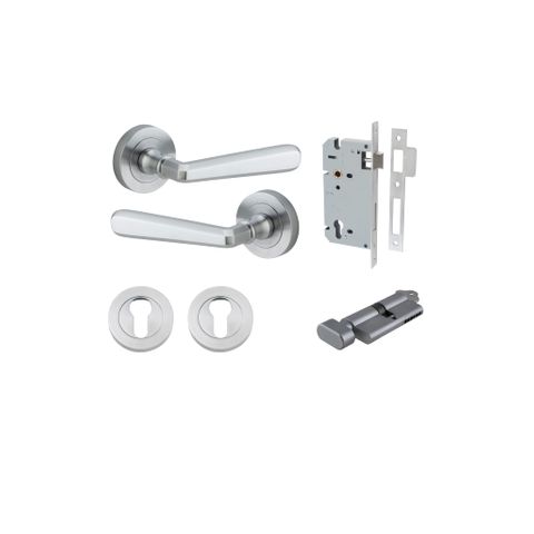 Door TRA20805KENTR60KT Lvr Copenhagen Rnd Rose Brushed Chrome D52XP61 Entr Kit