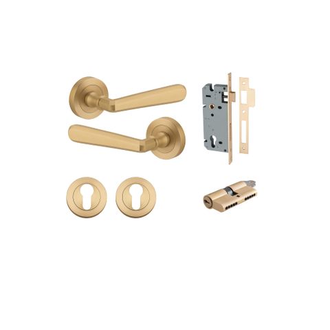 Door TRA20806KENTR60KK Lvr Copenhagen Rnd Rose Brushed Brass D52XP61 Entr Kit
