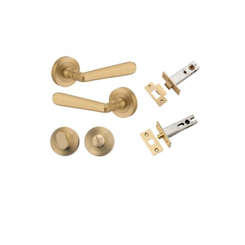 Door TRA20806KPRIV60 Lvr Copenhagen Rnd Rose Brushed Brass D52XP61 Priv Kit