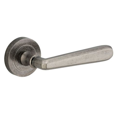 Door TRA20807 Lever Copenhagen Round Rose Distressed Nickel D52xp61mm