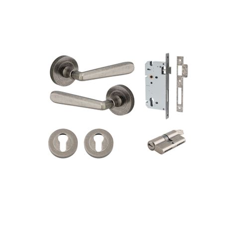 Door TRA20807KENTR60KK Lvr Cphgn Rnd Rose Distressed Nickel D52XP61 Entr Kit