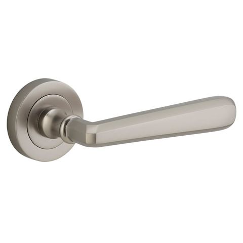 Door TRA20809 Lever Copenhagen Round Rose Satin Nickel D52xp61mm