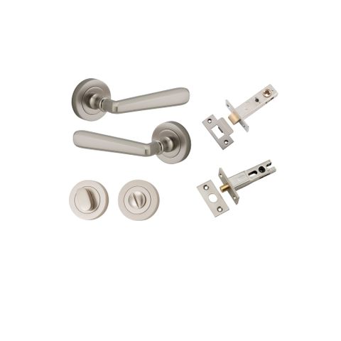 Door TRA20809KPRIV60 Lever Copenhagen Rnd Rose Satin Nickel D52XP61 Priv Kit