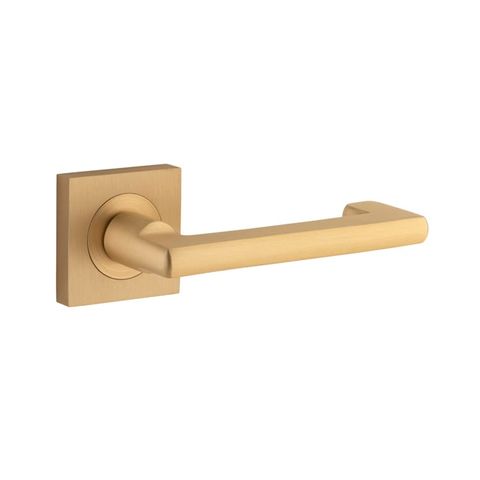 Door TRA21176 Lever Baltimore Return Sqr Rose B/Brass H52xw52xp58mm