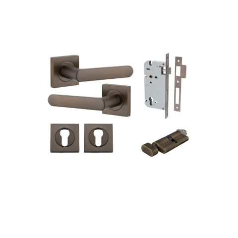 Door TRA21181KENTR60KT Lvr Osaka Sqr Rose Signature Brass H52XW52XP55 Entr Kit