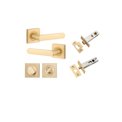 Door TRA21186KPRIV60 Lever Osaka Sqr Rose Brushed Brass H52XW52XP55 Priv Kit