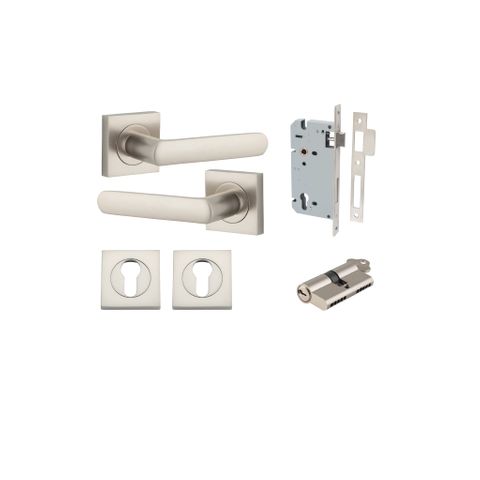 Door TRA21189KENTR60KK Lever Osaka Sqr Rose Satin Nickel H52XW52XP55 Entr Kit