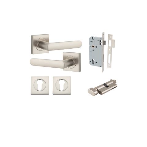 Door TRA21189KENTR60KT Lever Osaka Sqr Rose Satin Nickel H52XW52XP55 Entr Kit