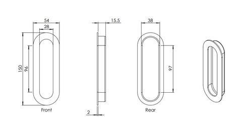 Dormakaba FP150/OV Flush Pull Oval