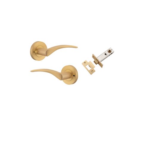 Door TRA9364KIBPRIV60 Lvr Oxford Rnd Rose Inbuilt Priv Pair B/Brass D58XP64