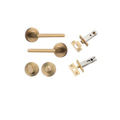 Door TRA9365KPRIV60 Lvr Baltimore Rnd Rose Pair B/Brass D52XP58 Priv Kit