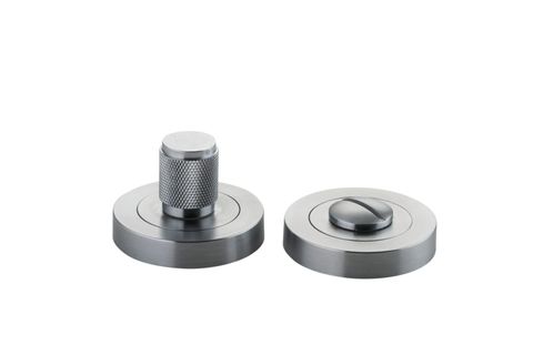 Privacy TRA9415 Turn Brunswick Cfix Round Knurled Brushed Chrome