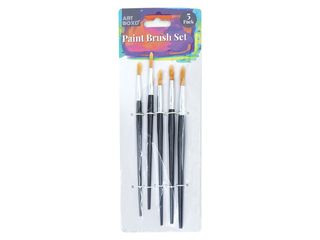 First Impressions Kids Flat Chubby Paint Brush Set Bristle Hair Brushes for Acrylics