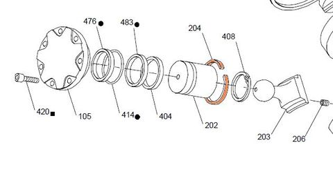 25921 - HMB030 - Piston Retaining Half Ring (2 for a pair)