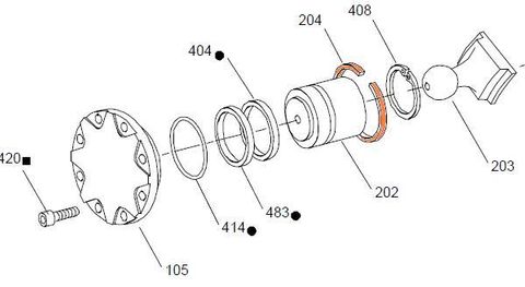 HMB010 - Piston Retaining Half Ring (need 2 for a pair)