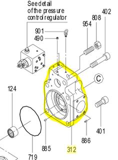 K3VL112/140 - Valve Cover RH UNC Ports TD