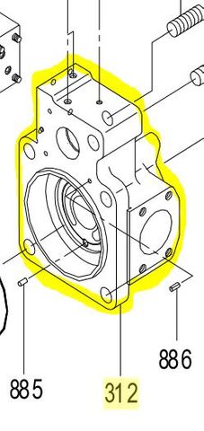 K3VL80 - Valve Cover RH UNC Ports Rear