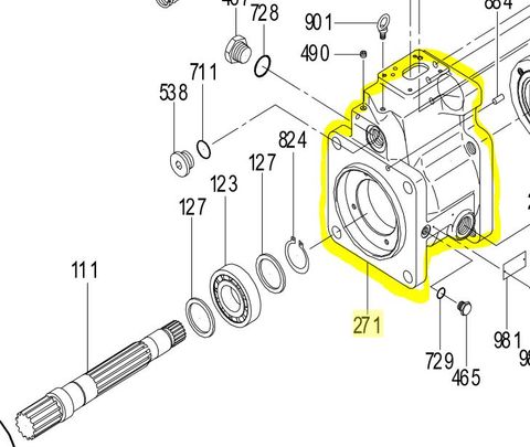 K3VL112/140 - Pump Casing SAE D for Power Control