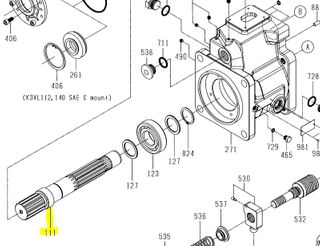 K3VL112/140 - 'X' Keyed Shaft SAE C with TD