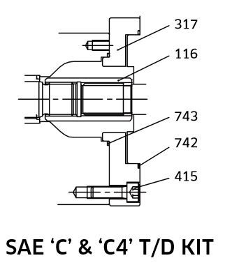 K3VL112/140 - SAE C Through Drive Kit