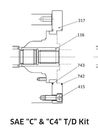 K3VL200 - SAE C 4 Bolt Through Drive Kit