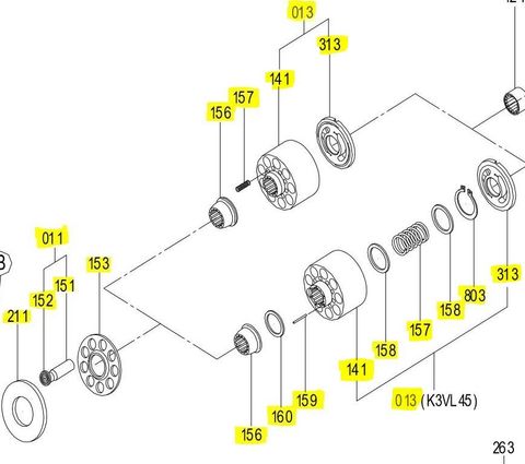 K3VL140 - Rotary Kit RH (2921190-0545)