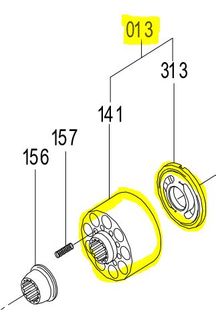 K3VL140 - Cylinder/Valve Plate Assembly RH Series B