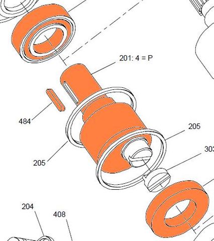 24677A - HMB030 - P Shaft With Bearings