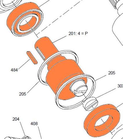 24677B HMB030 - P Shaft With Bearings