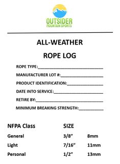 OMS Rite in the Rain Rope Log