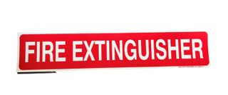 FIRE EXTINGUISHER- Red Vinyl Sticker - 500 x 100mm