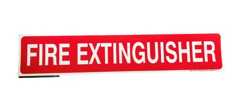 FIRE EXTINGUISHER- Red Vinyl Sticker - 500 x 100mm