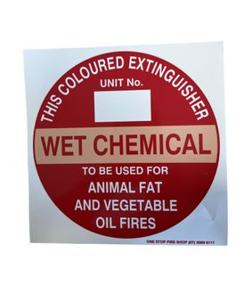 WET CHEMICAL ID Sign
190 x 190mm - (Vinyl Sticker)