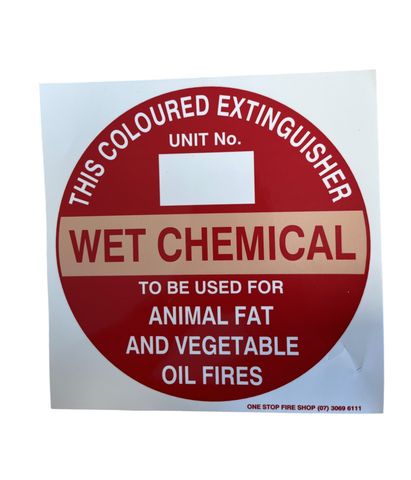 WET CHEMICAL ID Sign
190 x 190mm - (Vinyl Sticker)