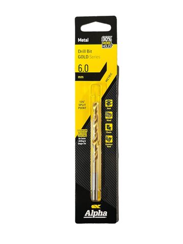 Drill Bit Gold Series 6mm Metal