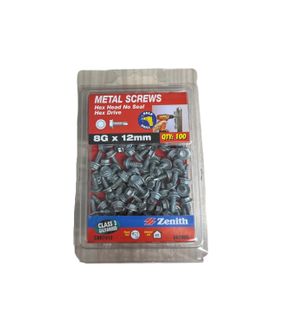 ZENITH 8g-12mm METAL HEX HEAD SCREW (100 Pack)
