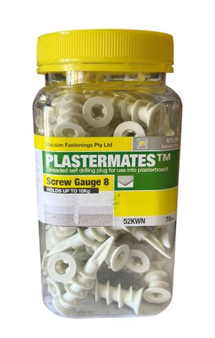 MACSIM Nylon Screw Gauge 8 PLASTERMATES (70 Pack)
