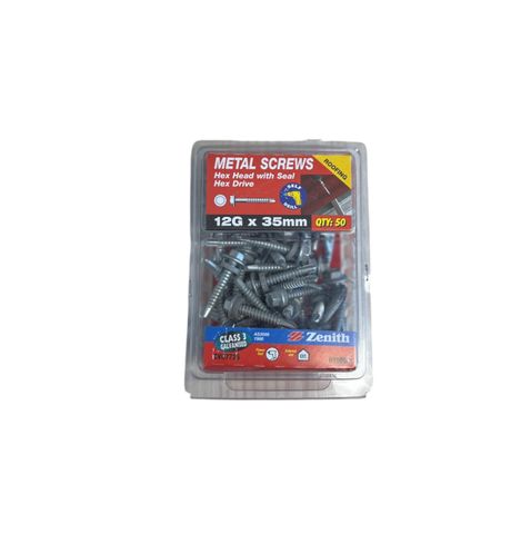 ZENITH 13g-35mm METAL HEX HEAD SCREW (50 Pack)
