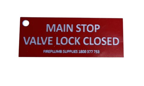 Main Stop Valve &#150; Lock Closed (Tag)