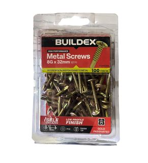 BUILDEX 8g-32mm METAL BUTTON HEAD SCREW (100 Pack)
