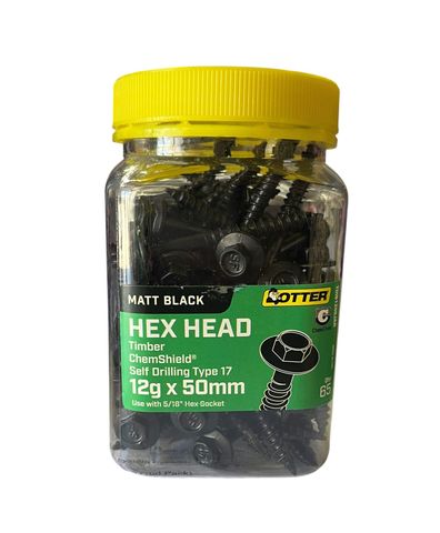 OTTER Hex Head 12g x 50mm Timber- 65 Pack
